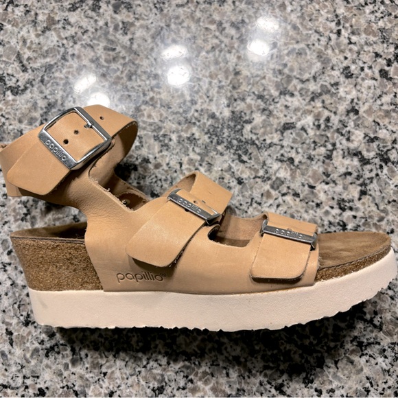 Birkenstock Shoes - Birkenstock Papillio Ankle Strap Wedge Sandal
